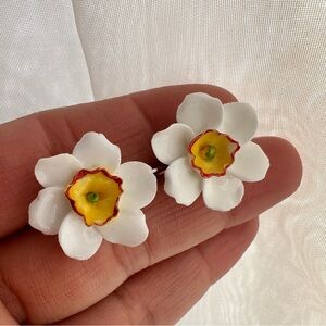 Denton England ceramic Flower Earrings